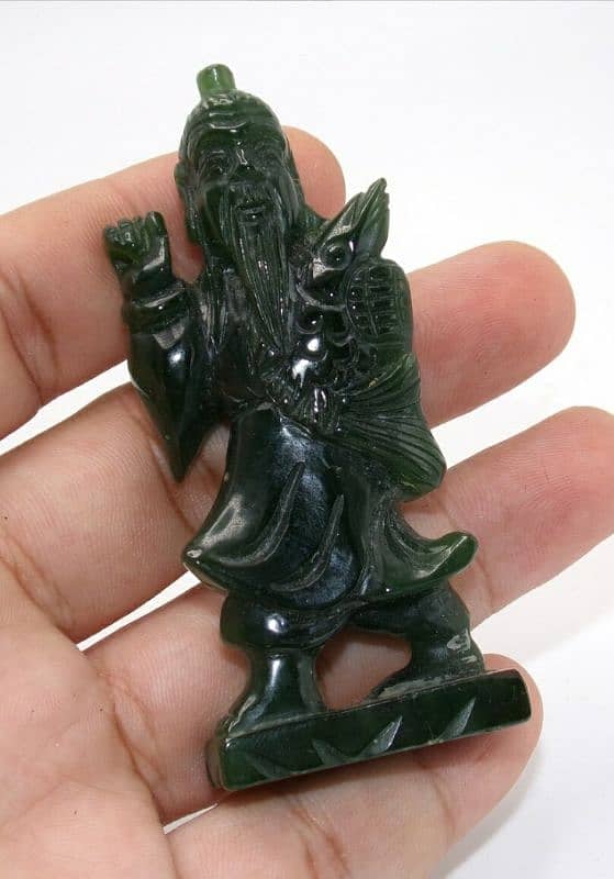 Vintage Carved Jade Oriental Sculpture 5