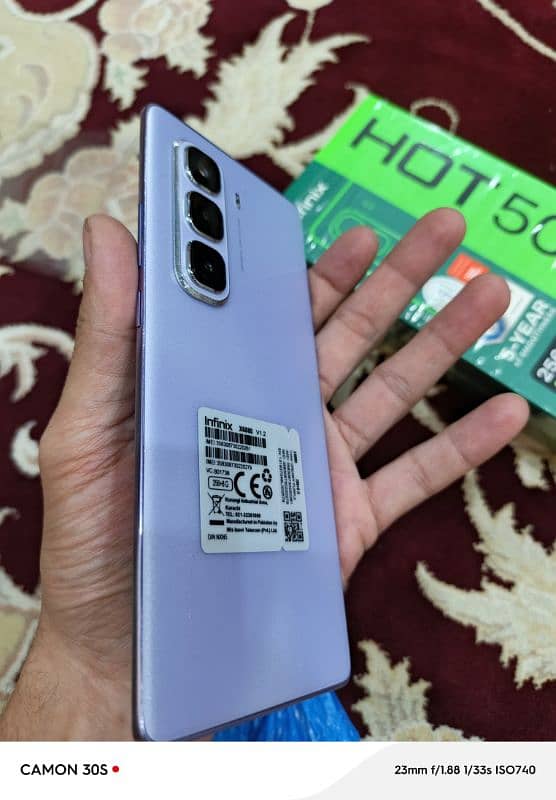 infinix Hot 50 pro+ only box open purple colour. 0