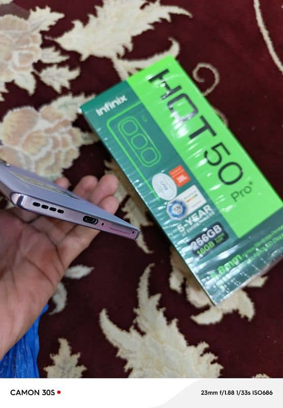 infinix Hot 50 pro+ only box open purple colour. 7