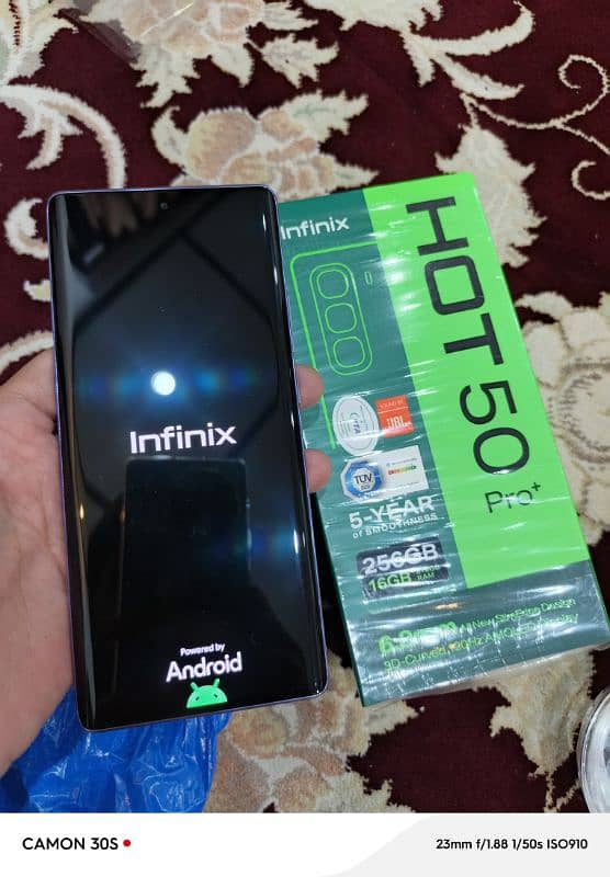 infinix Hot 50 pro+ only box open purple colour. 8