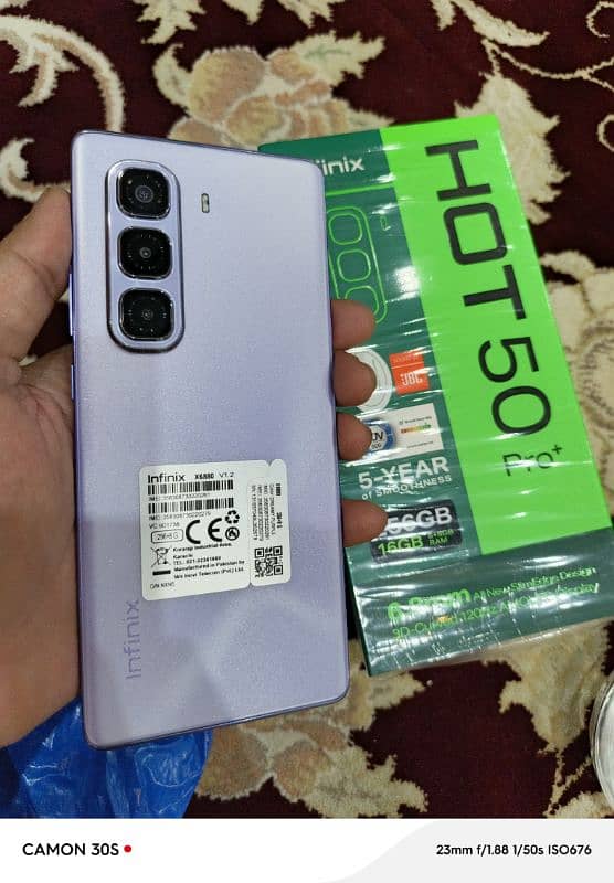 infinix Hot 50 pro+ only box open purple colour. 9