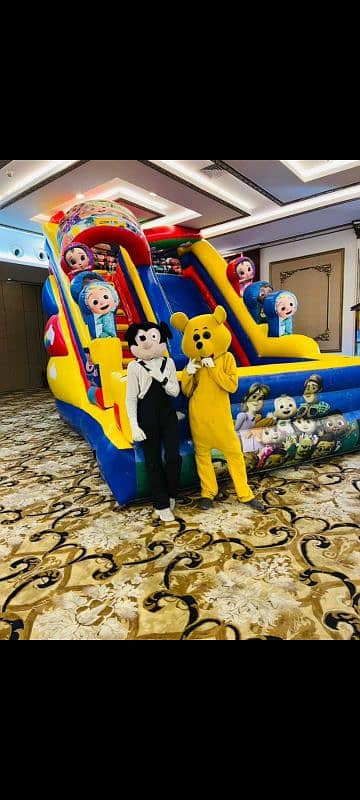 jumping castle in rent cotton candy Pop corn magic show 0332-4761001