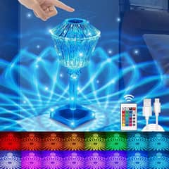 3D RGB LED Crystal Table Lamp 16 Colours & 4 Modes,with Remote Control