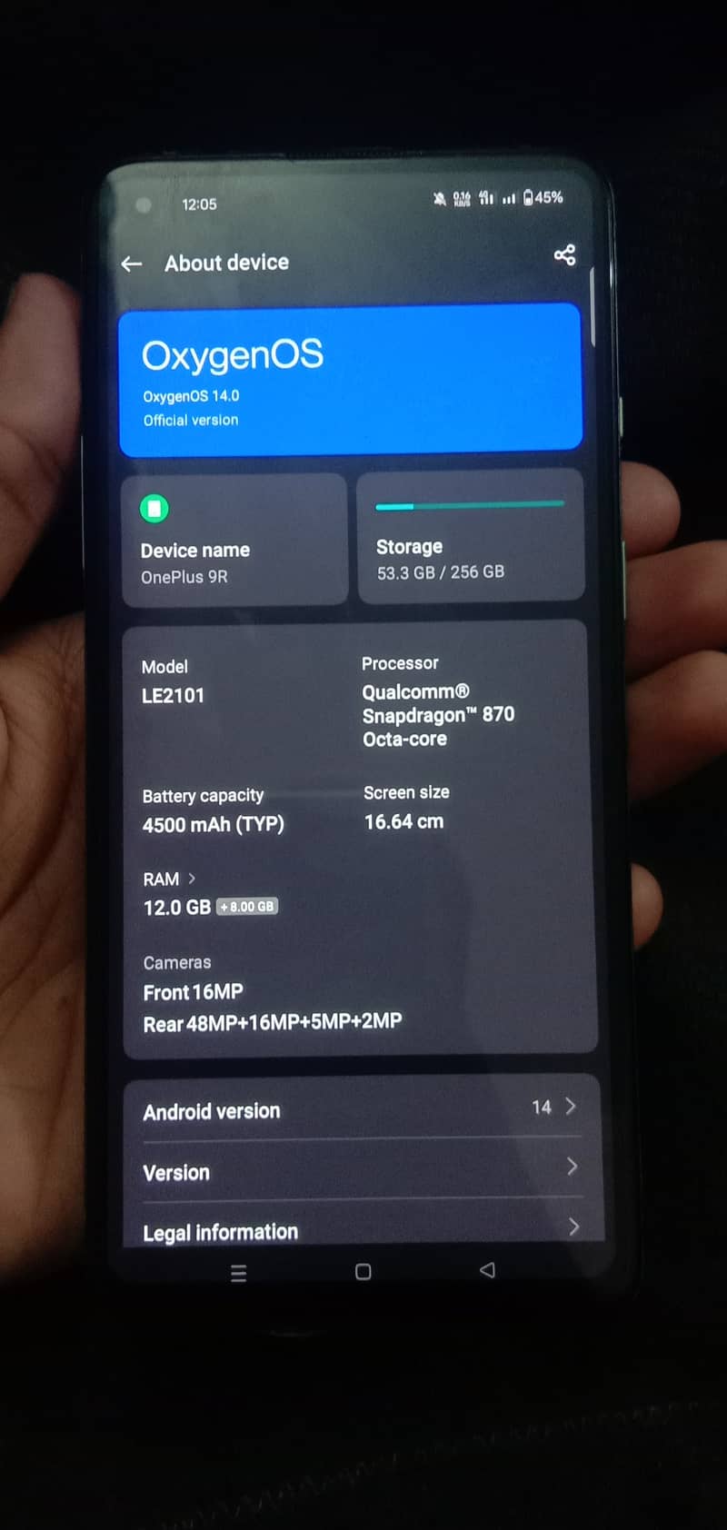 OnePlus 9R 5G (12-256) 5