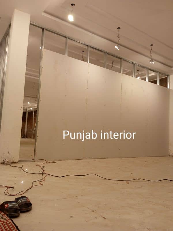 gypsum board partition and ceiling and cement board partition 8