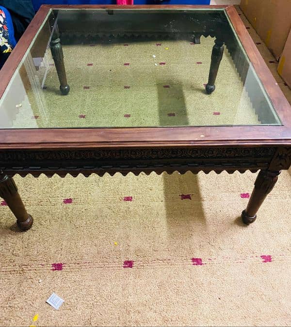 new wooden center table for sale used only for one week 0