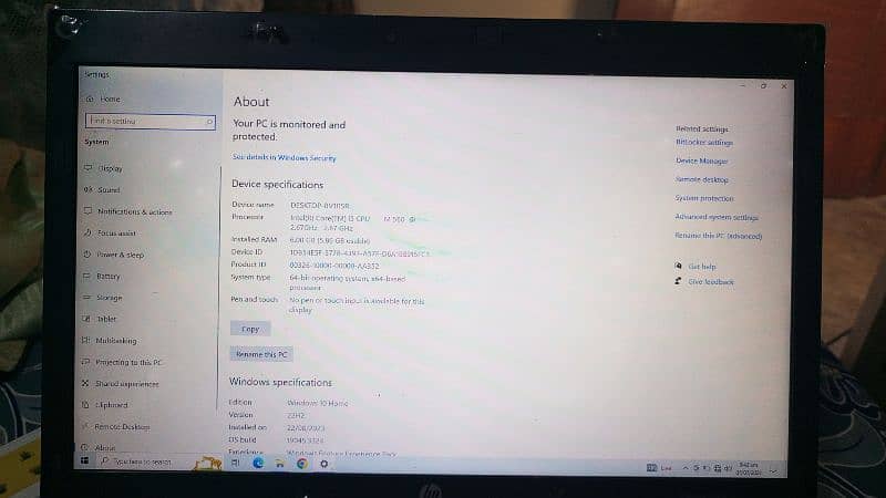 HP laptop model 8520p core i5 2