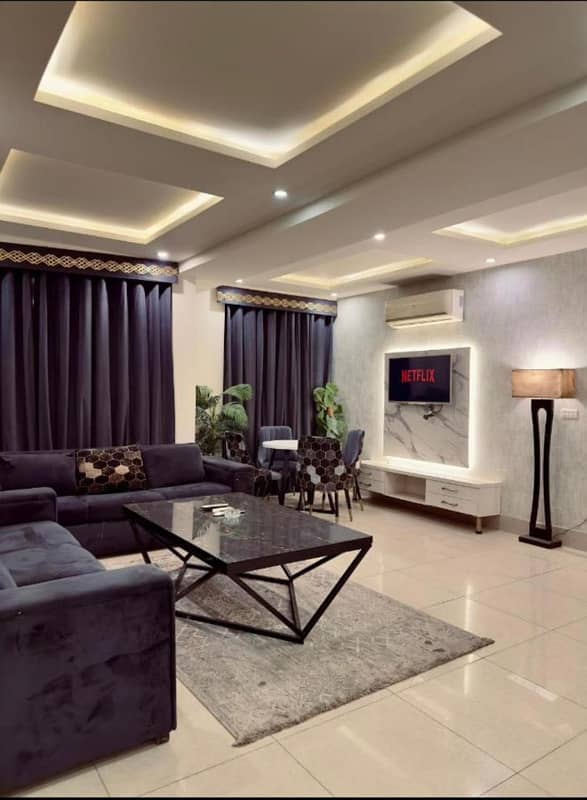 1 Bedroom VIP full furnishe flat for rent per day available in Bahia Town Lahore 8