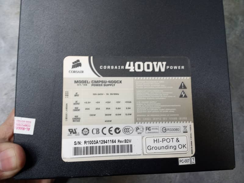 Corsair CX-400 Watts—80 PLUS® Certified Power Supply 1