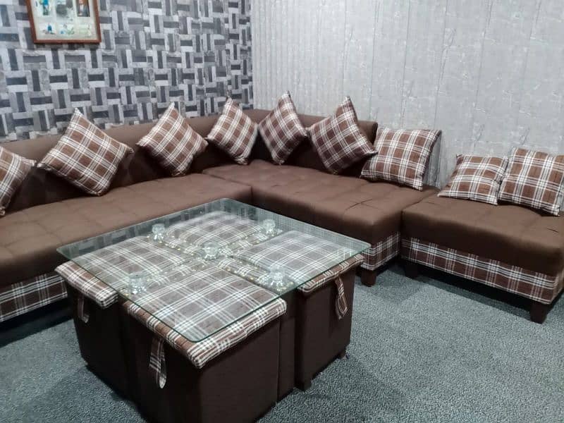 7 seatr L shape Sofa and table + 4 chairs dining 3