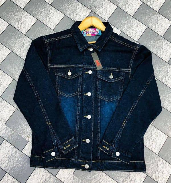 1 Pc Women's Stitched Denim Plain Jacket 0