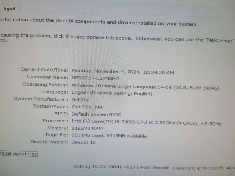 complete system dell i5-2400 0