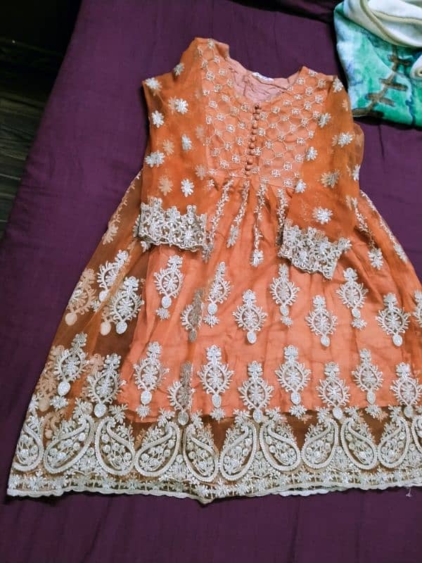 Orange formal frock 3 piece 0