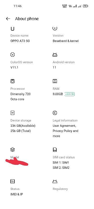 Oppo A73 5g 8+3gb/256gb exchange possible 5