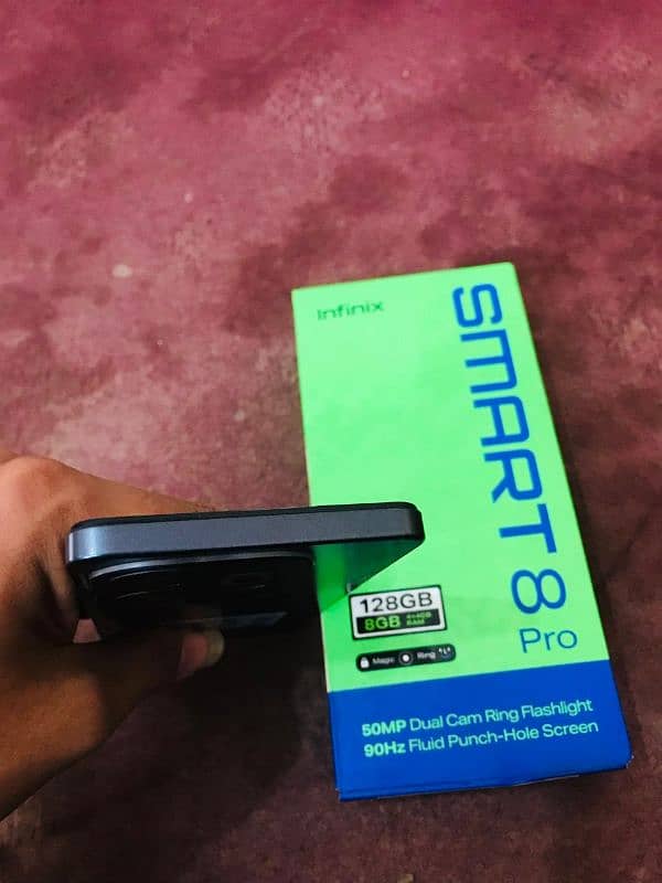 infinix smart 8pro 4gb ram 128gb mamre full box 10by10 All OK 9