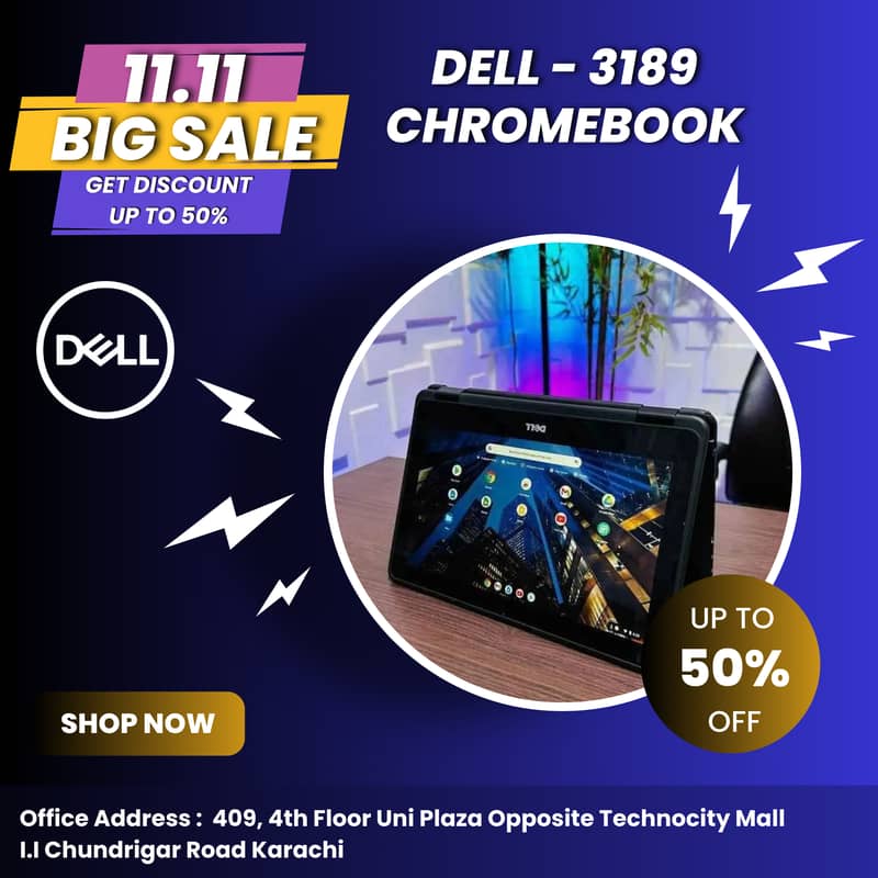 11.11 Sale | Dell | Chromebook3189 | 4GB RAM |16/32 Rom | Touch Screen 0