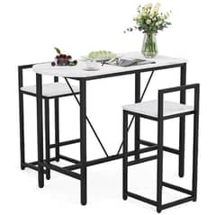 Modern Dining Table Dining White and Black Marble Effect Sheet Table