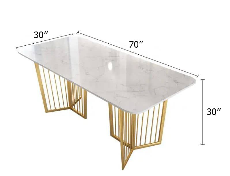 Modern Dining Table Dining White and Black Marble Effect Sheet Table 2