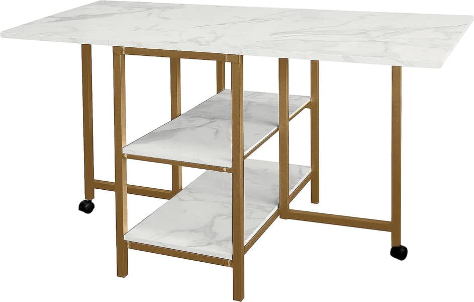 Modern Dining Table Dining White and Black Marble Effect Sheet Table 6