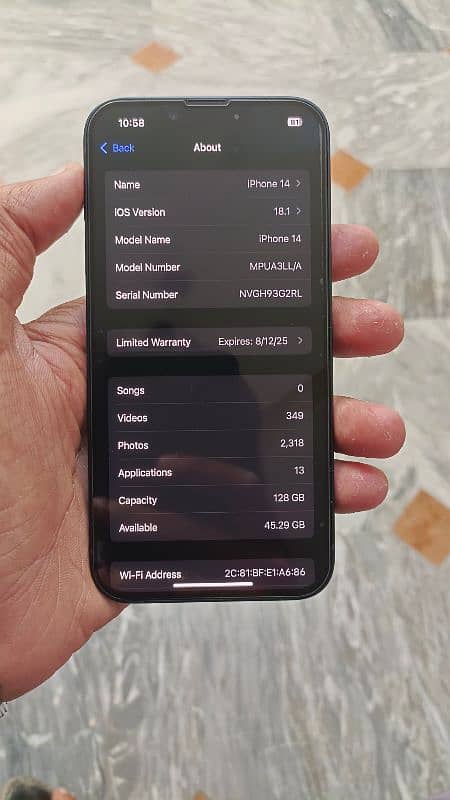 Iphone 14 , 128GB , Non Pta Jv , 100% Battery Health 10