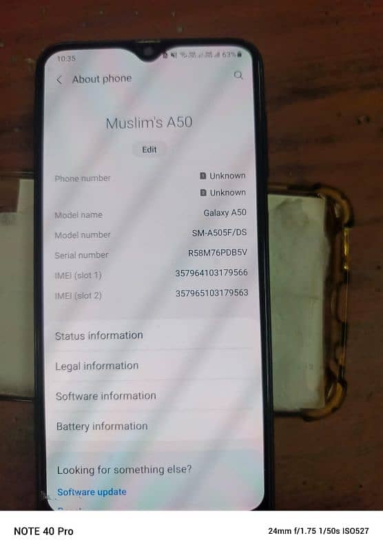 Samsung galaxy A50 with box charger Official PTA approved 3