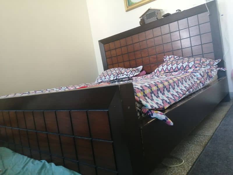 king size wooden bed with mattress 1