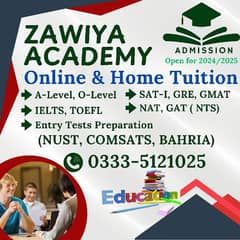 Home/Online Tuitions O/A Levels, SAT-I, GMAT, GRE, IELTS