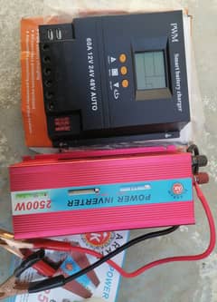 PWM charge controler and 2500watt Dc to Ac inverter