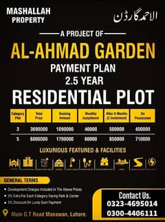 Residential Plots available for Sale on Easy Installments