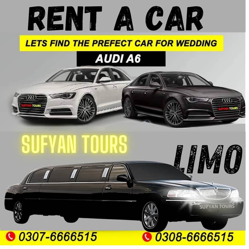 BRIDAL CAR ON RENT FORTUNER | AUDI A6 | PRADO | LIMO ON RENT | CAR V8 1