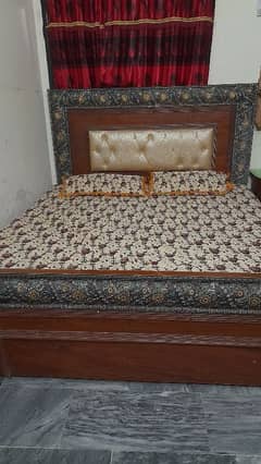 King size bed with side tables and mattress