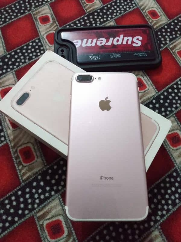 iphone 7plus  pta approved 128gb rose gold color with box 7