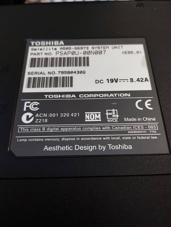 Toshiba laptop 4