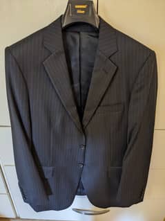 Lawrencepur 48R suit jacket, grey with stripes, 100% wool