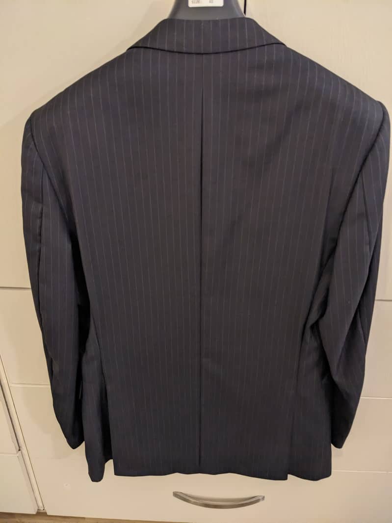 Lawrencepur 48R suit jacket, grey with stripes, 100% wool 2