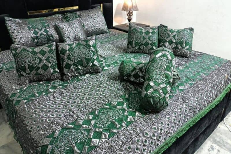 10 piece double bed bridal velvet rzai set 0
