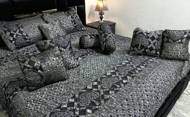 10 piece double bed bridal velvet rzai set 2