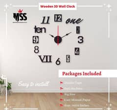 3D analog wall clock premium quality (  box pac bank )  new stock .