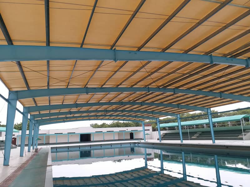 Dairy farm parking sheds big steel structure tensile shed 10