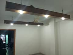 wood Falls ceiling hanging office lights