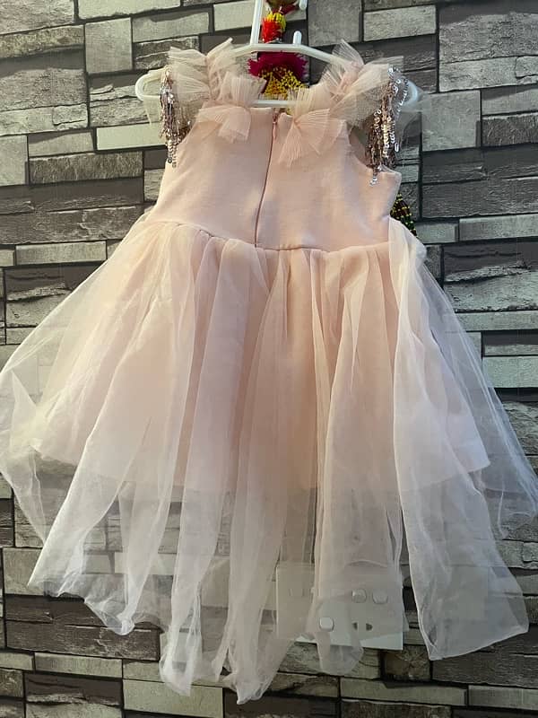 baby pink western tail frock 2