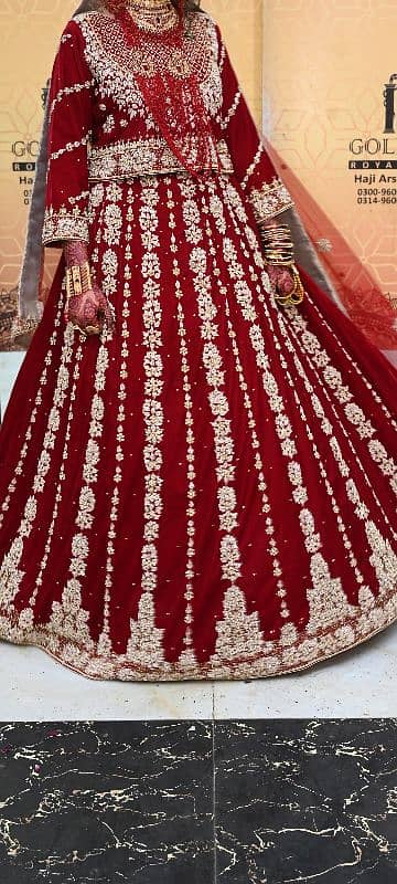 Bridal lehenga Velvet with heavy zari work 0