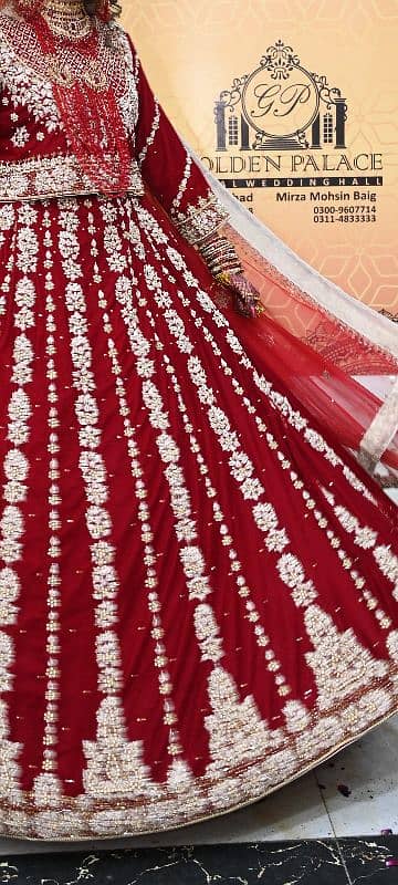 Bridal lehenga Velvet with heavy zari work 1