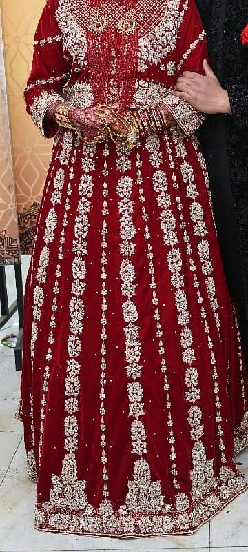 Bridal lehenga Velvet with heavy zari work 3