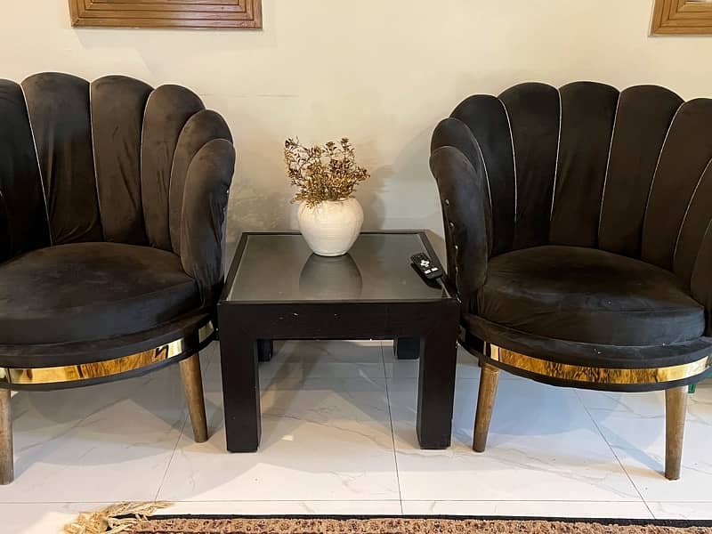 Sofa Chairs + 3 piece Tables + leather wooden office chairs 2