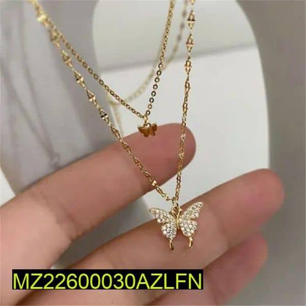 1 PC Gold plated Doubled layered butterfly design pendant 0