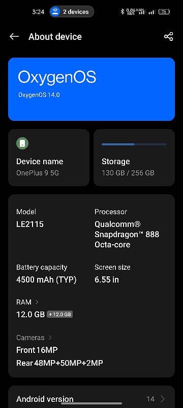 OnePlus 9 5G Global 12/256 Dual SIM Approved Green line 2