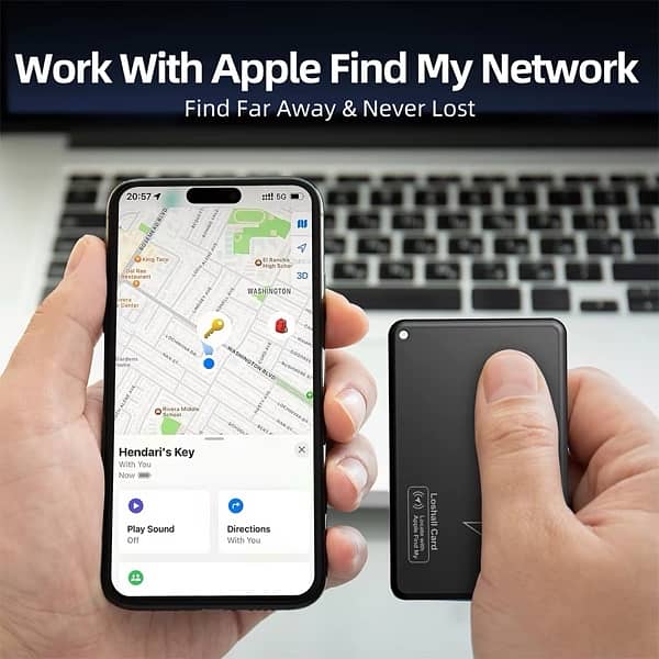 Apple Wallet Tracker GPS Tracker Smart Card works with Apple Find My 1