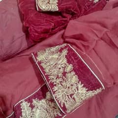 Stitched saarhi, mehroon fancy sarhi, velvet sarhi