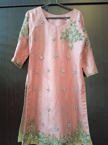 Net embroidered dress 3 pcs 1